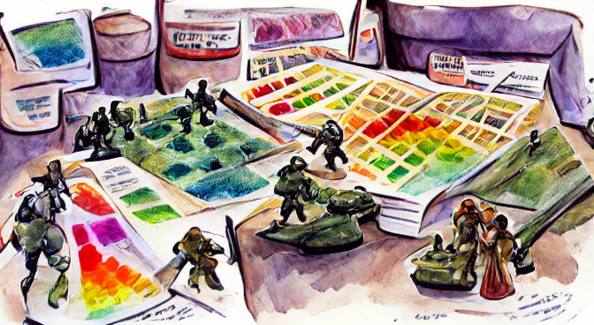 Market Research for Wargames, role playing games, Tabletop Games as a watercolor