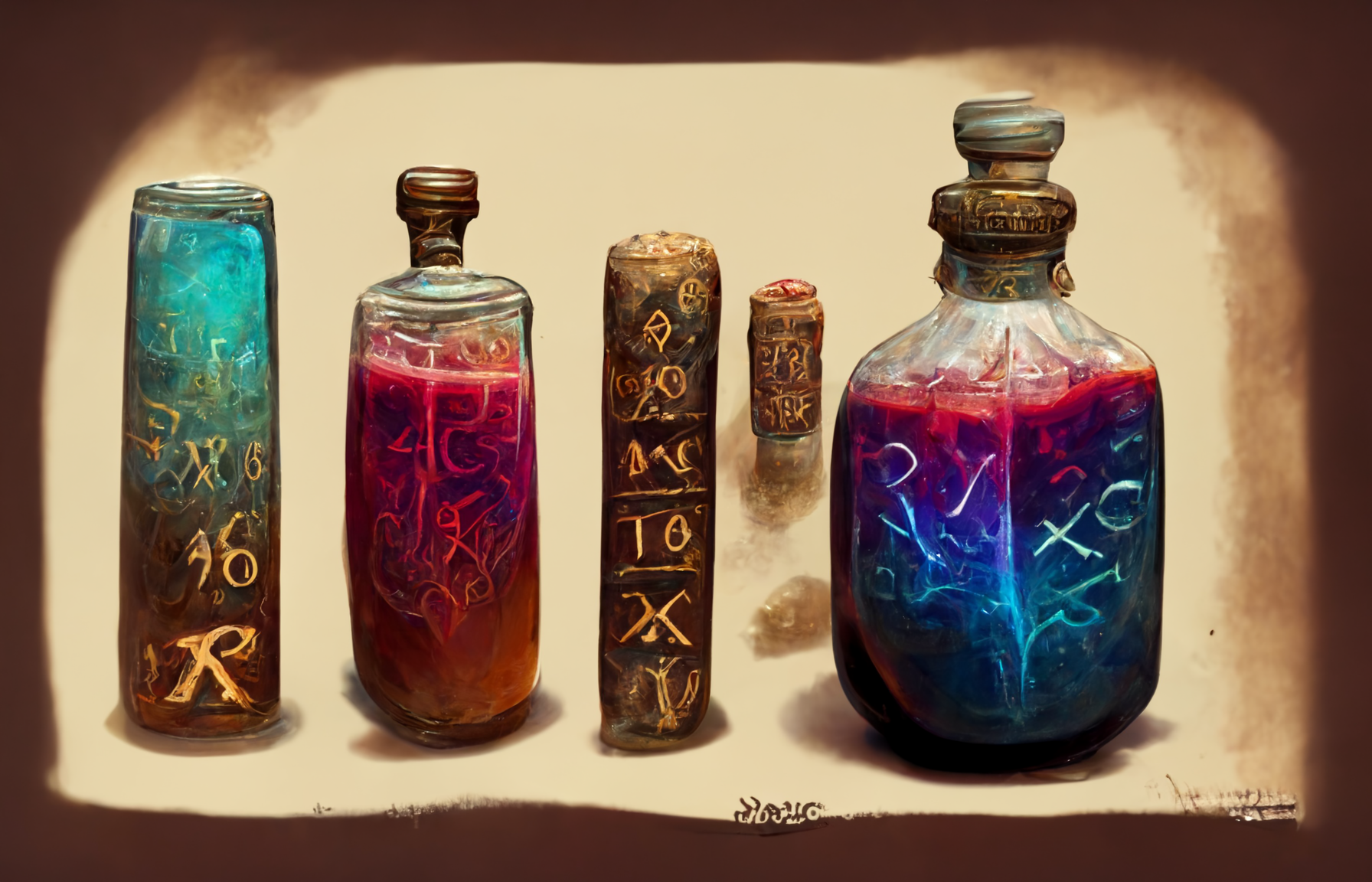 runes on magic potions