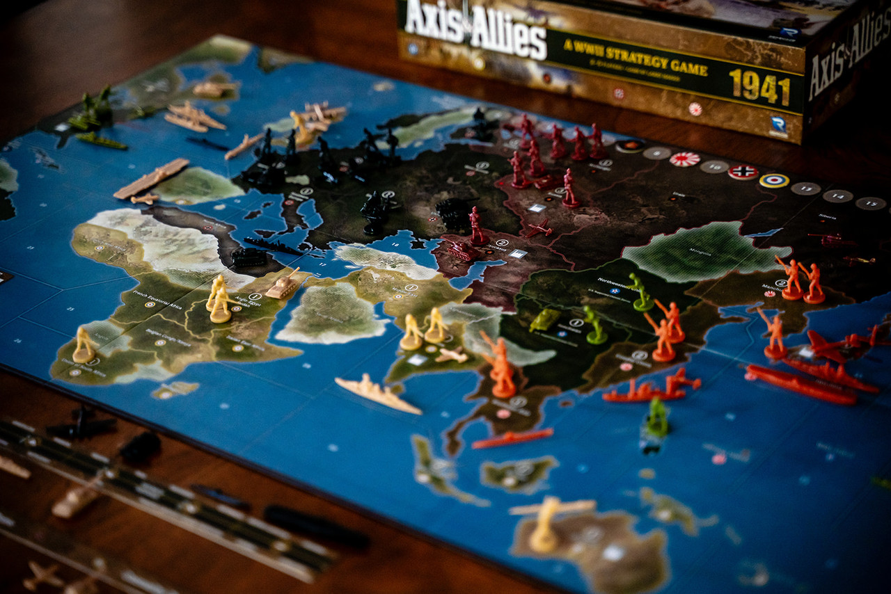 Axis & Allies 1941 game board in play
