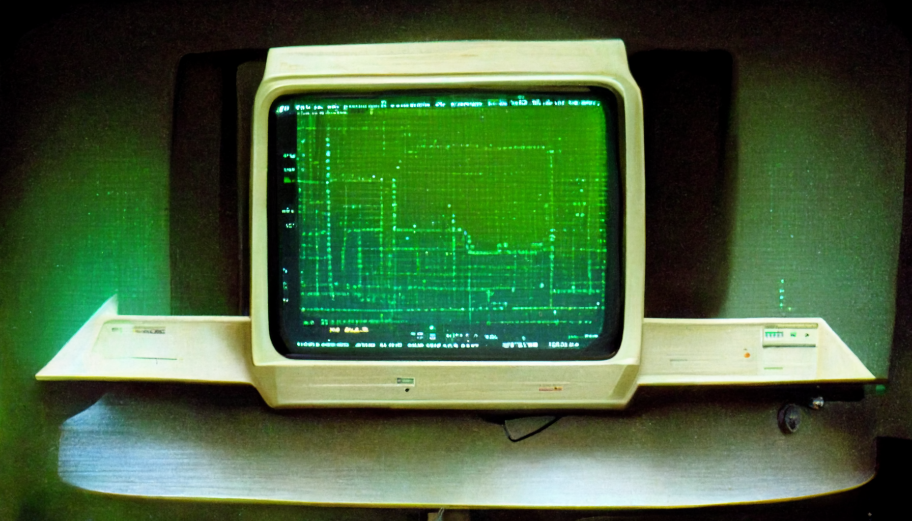 an Apple II with green CRT showing BASIC visualization tools